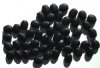 50 8x6mm Matte Black Flat Oval Glass Beads